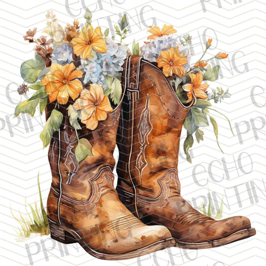WSTNG 166 - FLORAL COWBOY BOOTS PAIR