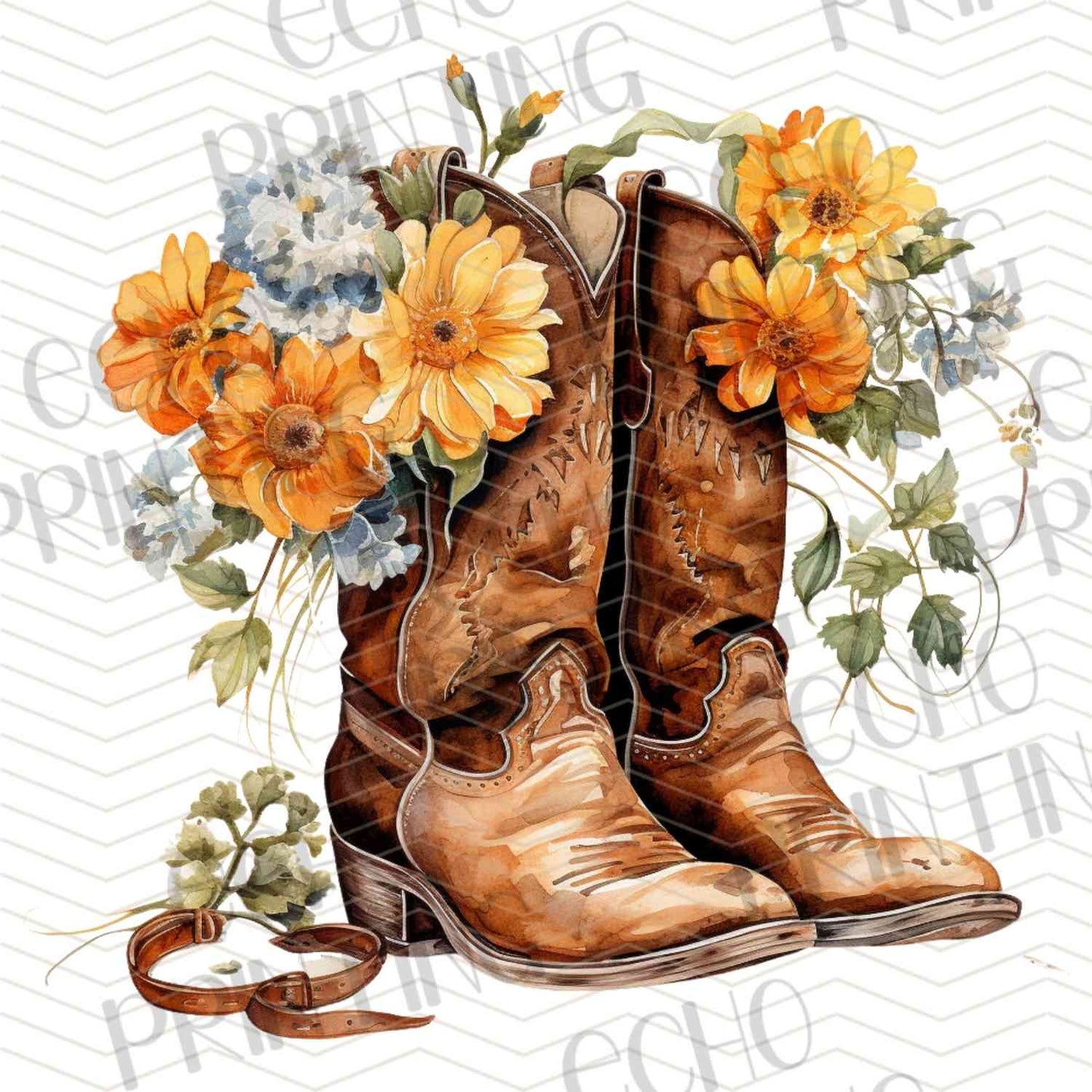 WSTNG 176 - FLORAL COWBOY BOOTS RUSTIC