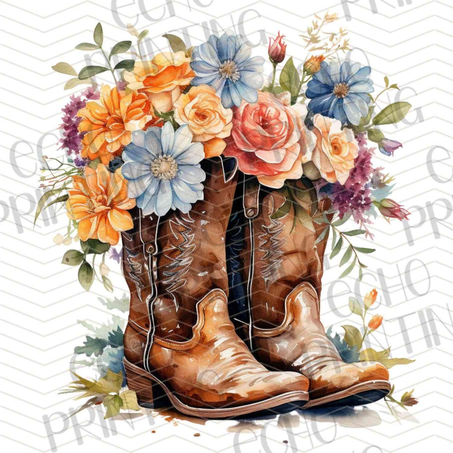 WSTNG 190 - FLORAL COWBOY BOOTS COLORFUL