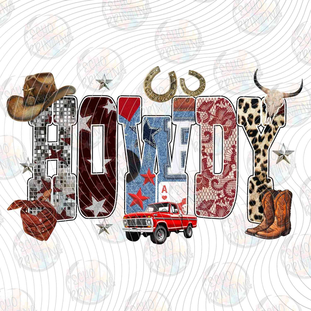 WSTNG 232 - HOWDY WESTERN THEMED LETTERS