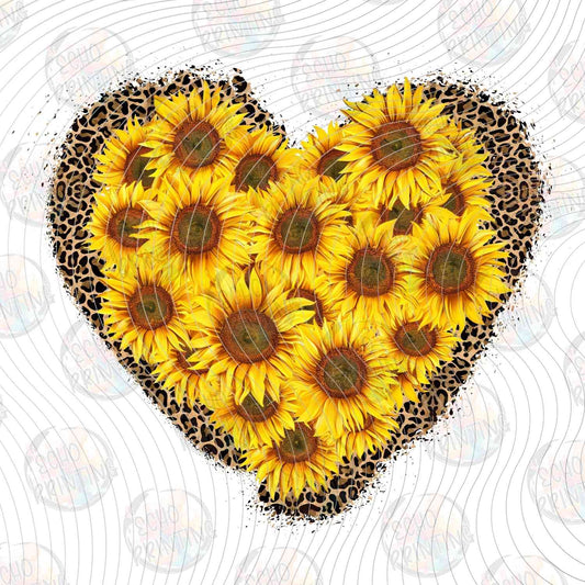 WSTNG 236 - SUNFLOWER HEART WITH LEOPARD PRINT BORDER