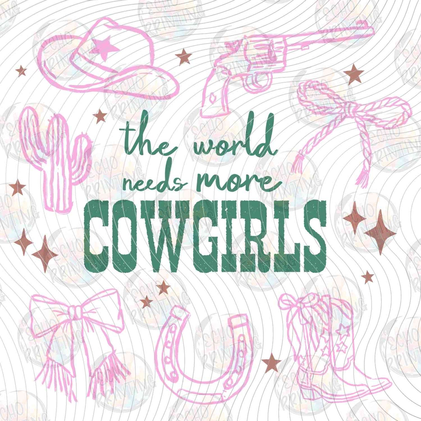 WSTNG 249 - THE WORLD NEEDS MORE COWGIRLS PINK TEXT