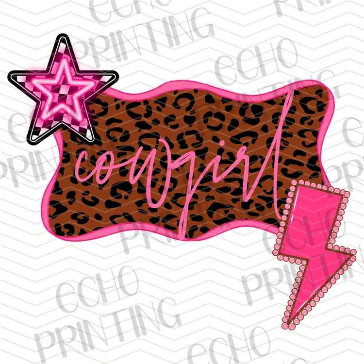 WSTNG 358 - COWGIRL LEOPARD LIGHTNING BOLT