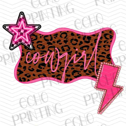WSTNG 358 - COWGIRL LEOPARD LIGHTNING BOLT