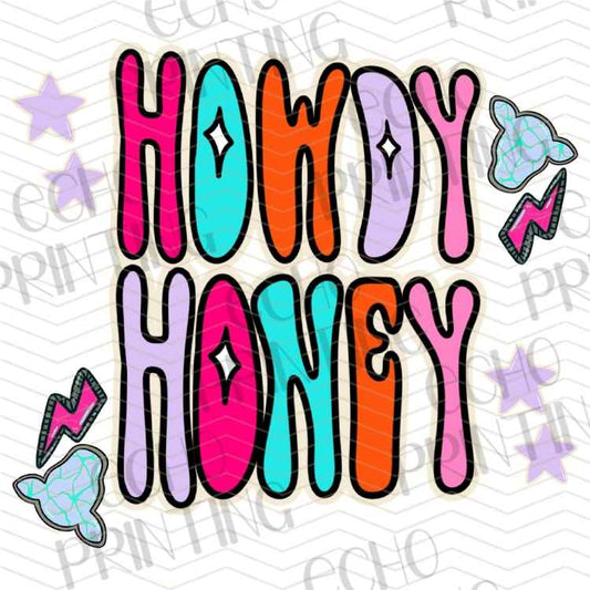 WSTNG 377 - HOWDY HONEY RETRO LETTERING