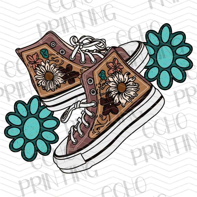 WSTNG 395 - WESTERN FLORAL COWGIRL SHOES
